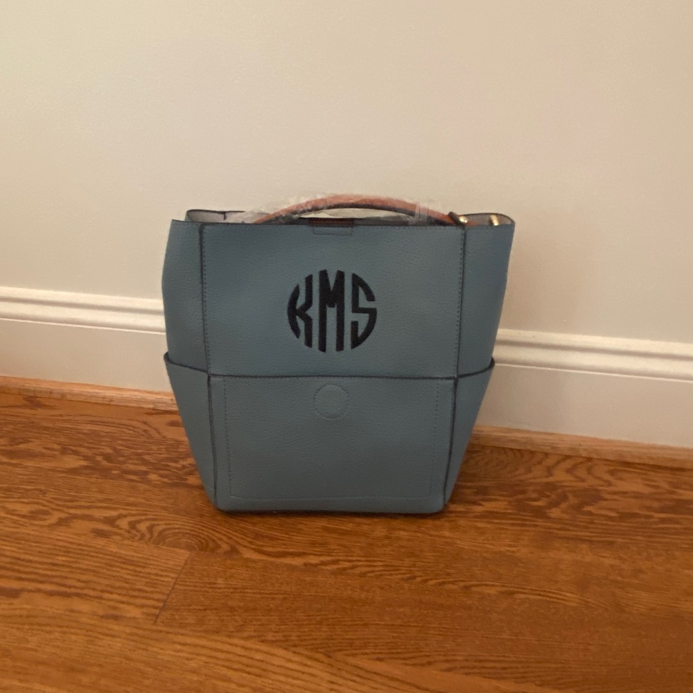Joy Susan monogramed KMS hobo 2 in 1 bag